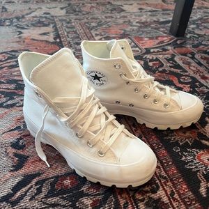 High-top Converse All Star hi lugged -white 2”platform